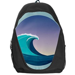 Tsunami Tidal Wave Wave Minimalist Ocean Sea 4 Backpack Bag by Pakemis