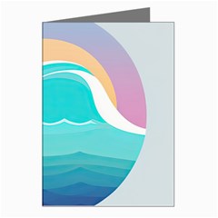 Tsunami Tidal Wave Wave Minimalist Ocean Sea Greeting Cards (pkg Of 8) by Pakemis