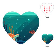 Ai Generated Ocean Sea Fish Aquatic Water Nature 5 Playing Cards Single Design (heart) by Pakemis