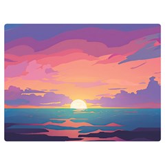 Sunset Ocean Beach Water Tropical Island Vacation 4 Premium Plush Fleece Blanket (extra Small)