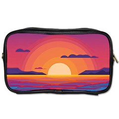 Sunset Ocean Beach Water Tropical Island Vacation Landscape Toiletries Bag (one Side)