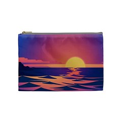 Sunset Ocean Beach Water Tropical Island Vacation Cosmetic Bag (medium) by Pakemis