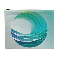 Tsunami Tidal Wave Wave Minimalist Ocean Sea 2 Cosmetic Bag (xl) by Pakemis