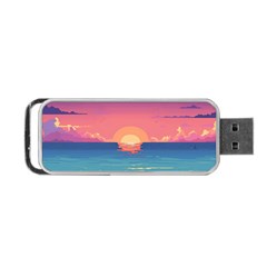 Sunset Ocean Beach Water Tropical Island Vacation 2 Portable Usb Flash (two Sides) by Pakemis