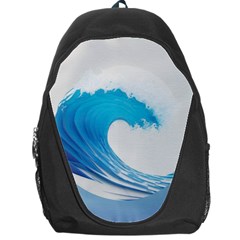 Wave Tsunami Tidal Wave Ocean Sea Water Backpack Bag by Pakemis