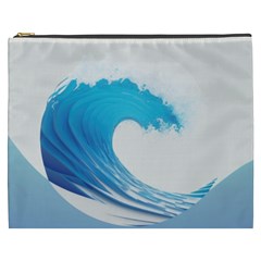 Wave Tsunami Tidal Wave Ocean Sea Water Cosmetic Bag (xxxl) by Pakemis