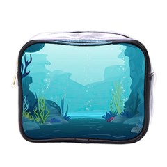 Intro Youtube Background Wallpaper Aquatic Water 2 Mini Toiletries Bag (one Side) by Pakemis