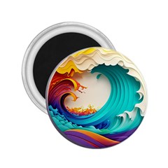 Tsunami Tidal Wave Wave Minimalist Ocean Sea 3 2.25  Magnets