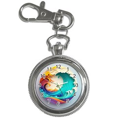 Tsunami Tidal Wave Wave Minimalist Ocean Sea 3 Key Chain Watches by Pakemis