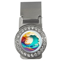 Tsunami Tidal Wave Wave Minimalist Ocean Sea 3 Money Clips (CZ) 