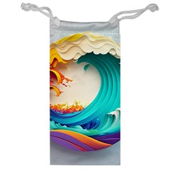 Tsunami Tidal Wave Wave Minimalist Ocean Sea 3 Jewelry Bag