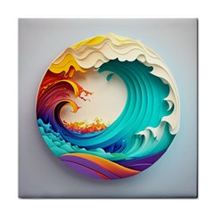 Tsunami Tidal Wave Wave Minimalist Ocean Sea 3 Face Towel