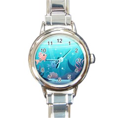 Ai Generated Ocean Sea Fish Aquatic Water Nature 4 Round Italian Charm Watch by Pakemis