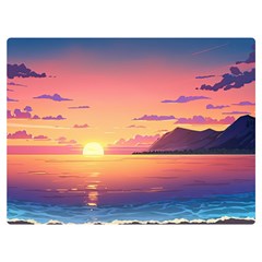 Sunset Ocean Beach Water Tropical Island Vacation 3 Premium Plush Fleece Blanket (extra Small) by Pakemis