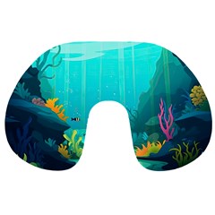 Intro Youtube Background Wallpaper Aquatic Water Travel Neck Pillow by Pakemis