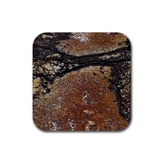 Rustic Charm Abstract Print Rubber Coaster (square) by dflcprintsclothing
