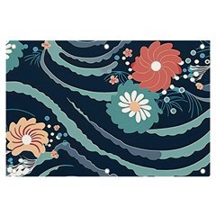 Waves Flowers Pattern Water Floral Minimalist Banner And Sign 6  X 4  by Pakemis