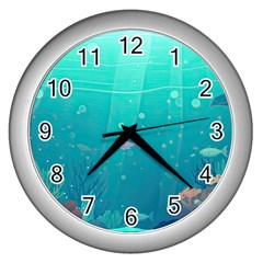 Ai Generated Ocean Sea Fish Aquatic Water Nature 3 Wall Clock (silver) by Pakemis