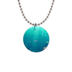 Ai Generated Ocean Sea Fish Aquatic Water Nature 3 1  Button Necklace by Pakemis