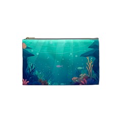 Ai Generated Ocean Sea Fish Aquatic Water Nature 3 Cosmetic Bag (small) by Pakemis