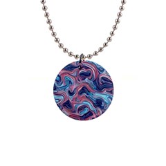 Fluid Art Pattern 1  Button Necklace by GardenOfOphir