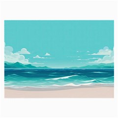 Ai Generated Ocean Waves Sea Water Anime Large Glasses Cloth by Pakemis