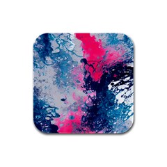 Fluid Art Pattern Rubber Square Coaster (4 Pack) by GardenOfOphir