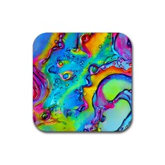 Marble Art Pattern Rubber Coaster (square) by GardenOfOphir