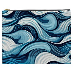 Pattern Ocean Waves Arctic Ocean Blue Nature Sea Cosmetic Bag (xxxl)