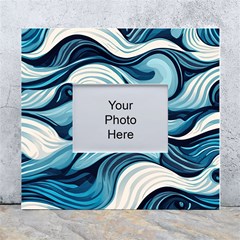 Pattern Ocean Waves Arctic Ocean Blue Nature Sea White Wall Photo Frame 5  X 7  by Pakemis