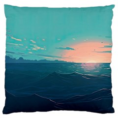 Ai Generated Ocean Sea Water Anime Nautical Standard Premium Plush Fleece Cushion Case (one Side)