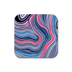 Fluid Abstract Art Rubber Square Coaster (4 Pack) by GardenOfOphir