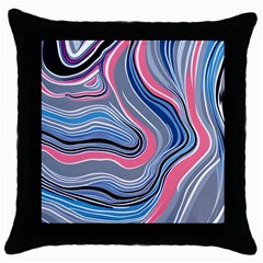 Fluid Abstract Art Throw Pillow Case (black) by GardenOfOphir