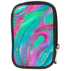 Fluid Art Background Compact Camera Leather Case by GardenOfOphir