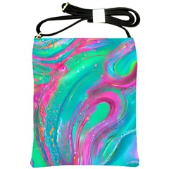 Fluid Art Background Shoulder Sling Bag by GardenOfOphir