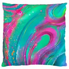 Fluid Art Background Large Cushion Case (one Side) by GardenOfOphir