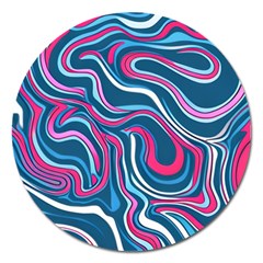 Liquid Art Pattern Magnet 5  (round) by GardenOfOphir