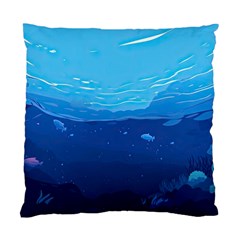 Ai Generated Ocean Sea Fish Underwater Water Standard Cushion Case (two Sides) by Pakemis