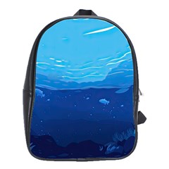 Ai Generated Ocean Sea Fish Underwater Water School Bag (large) by Pakemis