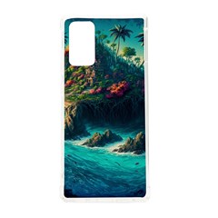 Tropical Island Paradise Ocean Sea Palm Trees Samsung Galaxy Note 20 Tpu Uv Case by Pakemis