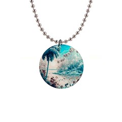 Tropical Winter Tropical Winter Landscape 1  Button Necklace