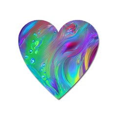 Fluid Art - Artistic And Colorful Heart Magnet by GardenOfOphir