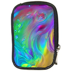 Fluid Art - Artistic And Colorful Compact Camera Leather Case by GardenOfOphir