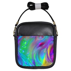 Fluid Art - Artistic And Colorful Girls Sling Bag by GardenOfOphir