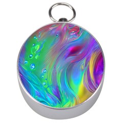 Fluid Art - Artistic And Colorful Silver Compasses by GardenOfOphir