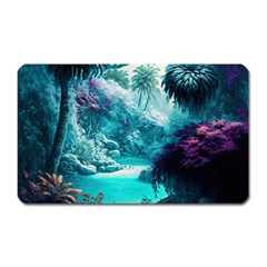 Landscape Nature Digital Art Palm Trees Paradise Magnet (Rectangular)