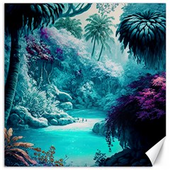 Landscape Nature Digital Art Palm Trees Paradise Canvas 12  X 12  by Pakemis