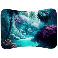 Landscape Nature Digital Art Palm Trees Paradise Velour Seat Head Rest Cushion