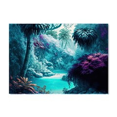 Landscape Nature Digital Art Palm Trees Paradise Crystal Sticker (a4) by Pakemis