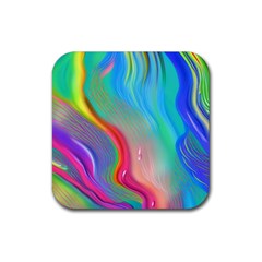 Fluid Art - Contemporary And Flowy Rubber Coaster (square) by GardenOfOphir